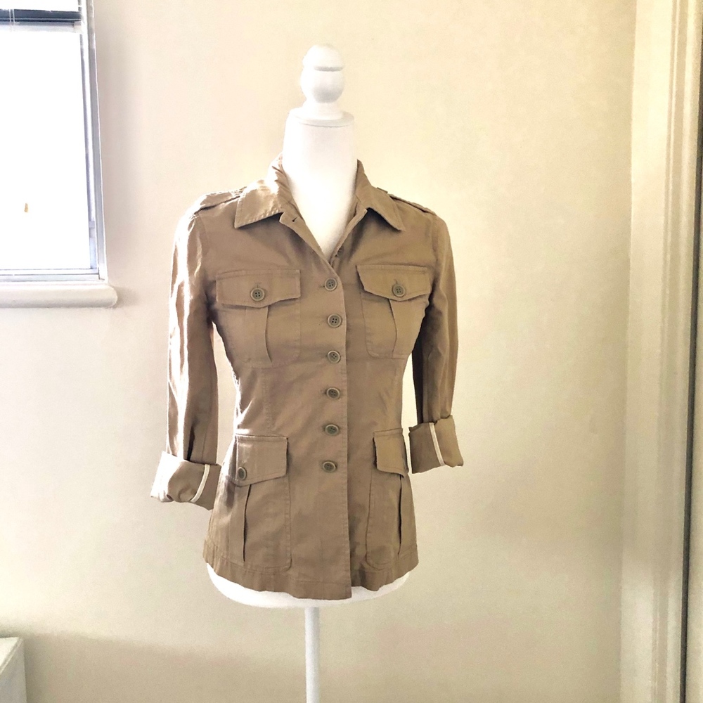 Theory Khaki Safari Jacket Size 2